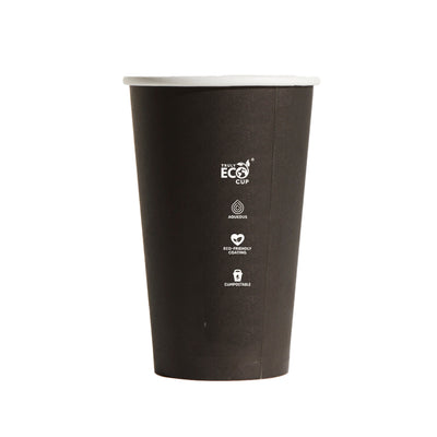 CUP - SINGLE WALLED - AQUEOUS - PLAIN BLACK - 16OZ / 420ML - 90MM Ø