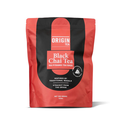 ORIGIN TEA - PYRAMID TEA BAGS - BLACK CHAI - PACK 100