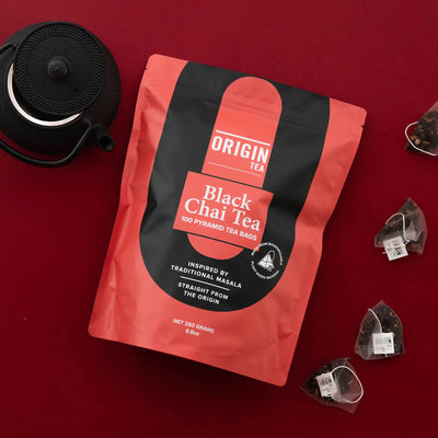 ORIGIN TEA - PYRAMID TEA BAGS - BLACK CHAI - PACK 100