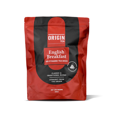 ORIGIN TEA - PYRAMID TEA BAGS - ENGLISH BREAKFAST - PACK 100