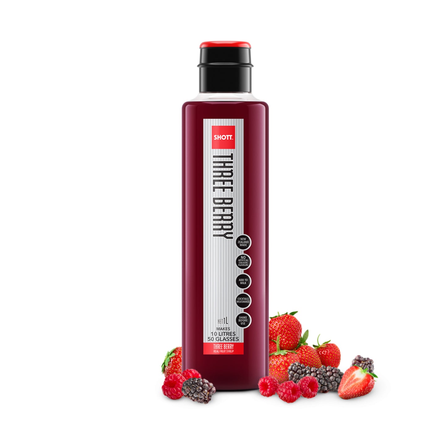 SHOTT - SMOOTHIE / SHAKE / FRAPPE SYRUP - THREE BERRY - 1L