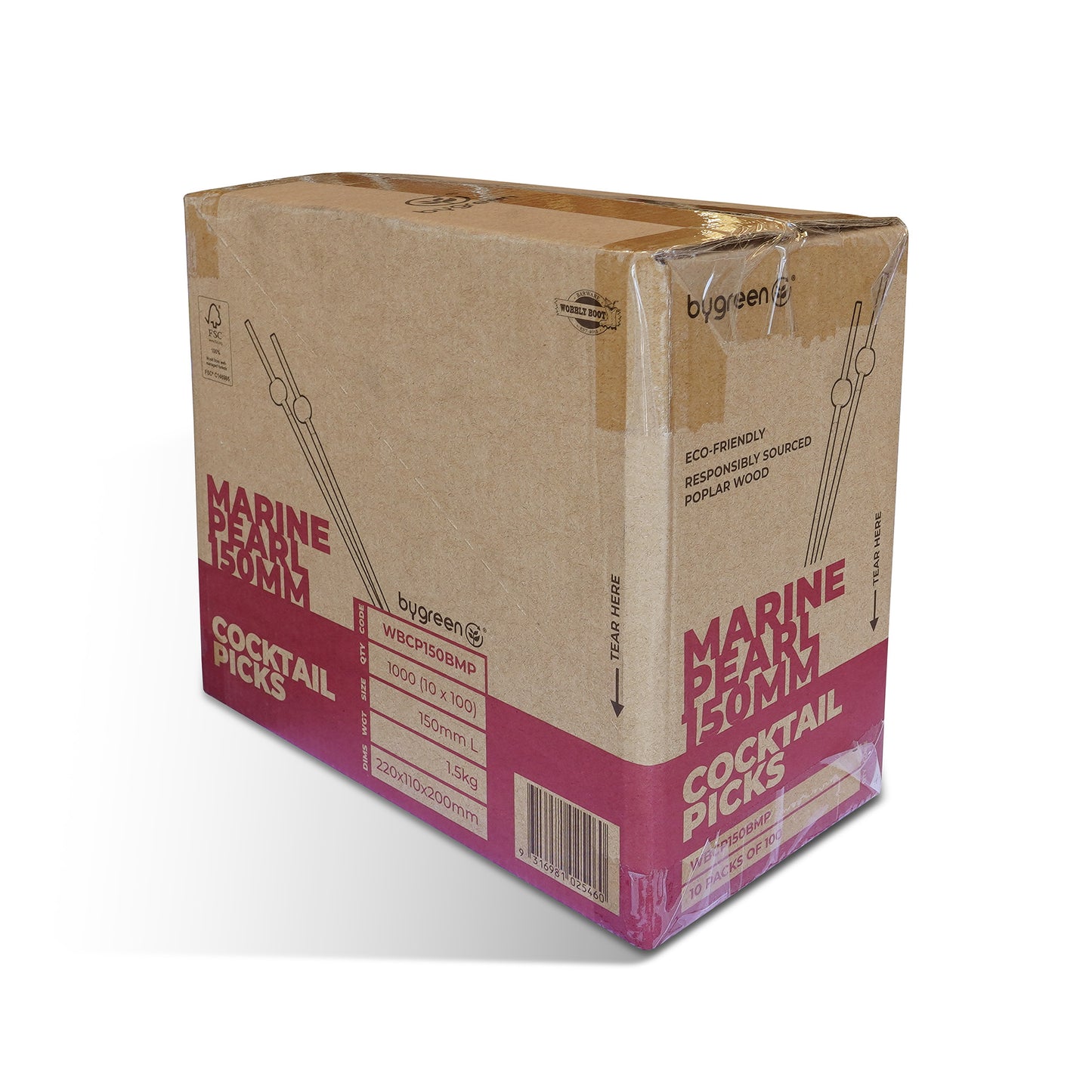 WOBBLY BOOT BAR WARE - COCKTAIL PICKS - BEADED - 150MM - MARINE PEARL