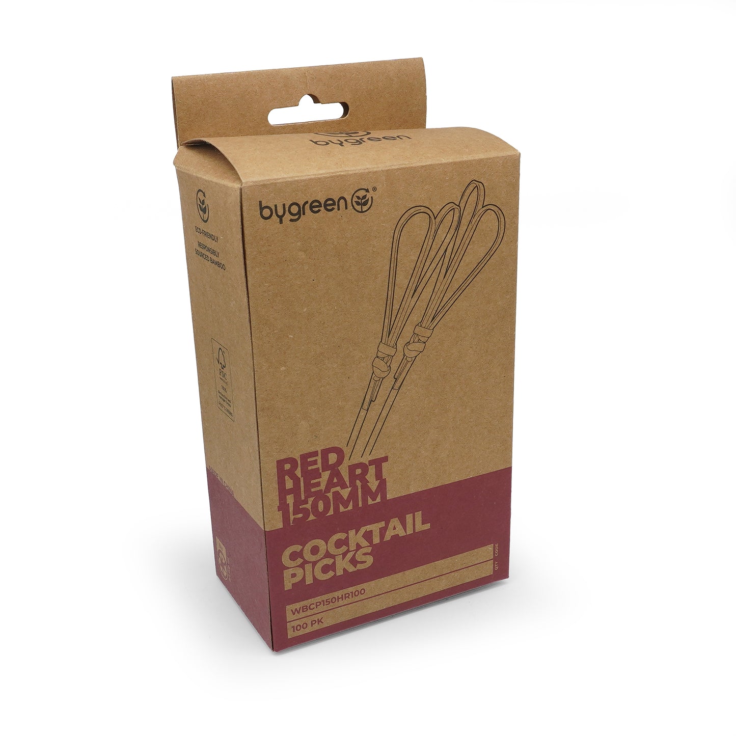 WOBBLY BOOT BARWARE - COCKTAIL PICKS - HEART - 150MM - RED