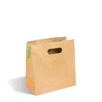 PAPER BAG - SMALL DIE CUT HANDLE PAPER BAGS - KRAFT (CTN 250)