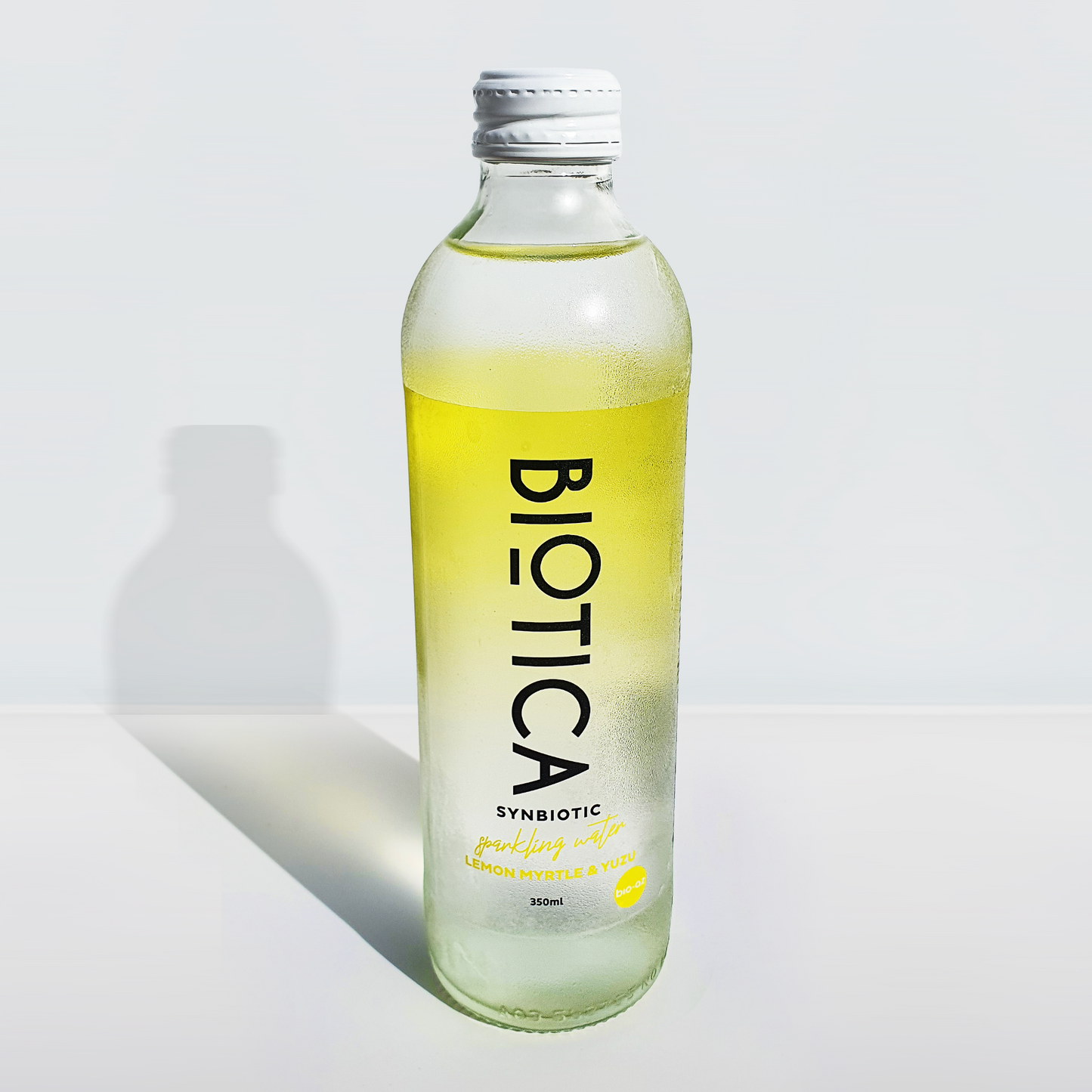 BIOTICA WATER - PROBIOTIC SPARKLING WATER - LEMON MYRTLE AND YUZU - GLASS BOTTLE 350ML (CTN 12)