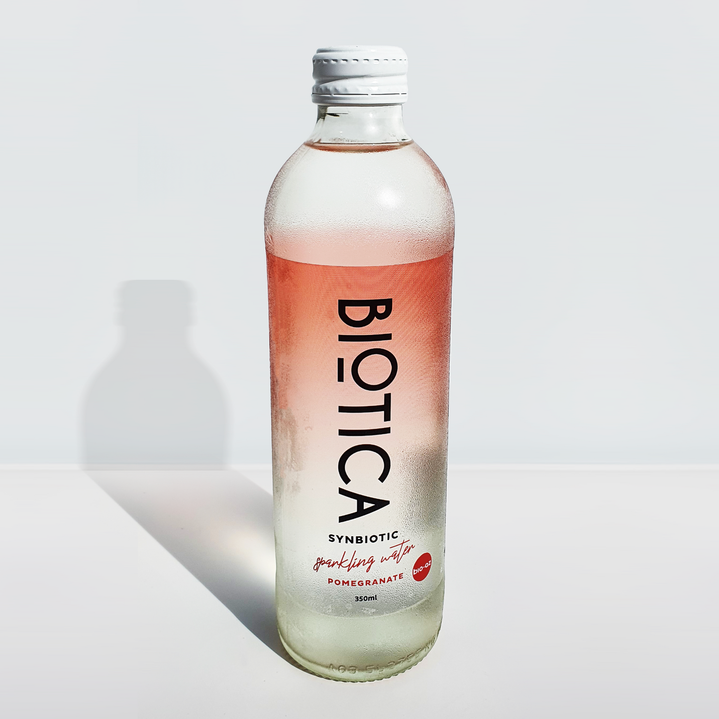 BIOTICA WATER - PROBIOTIC SPARKLING WATER - POMEGRANATE - GLASS BOTTLE 350ML (CTN 12)