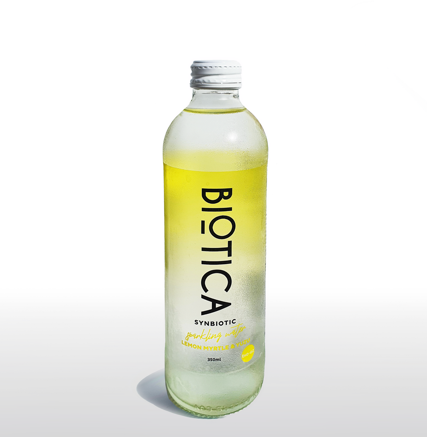 BIOTICA WATER - PROBIOTIC SPARKLING WATER - LEMON MYRTLE AND YUZU - GLASS BOTTLE 350ML (CTN 12)