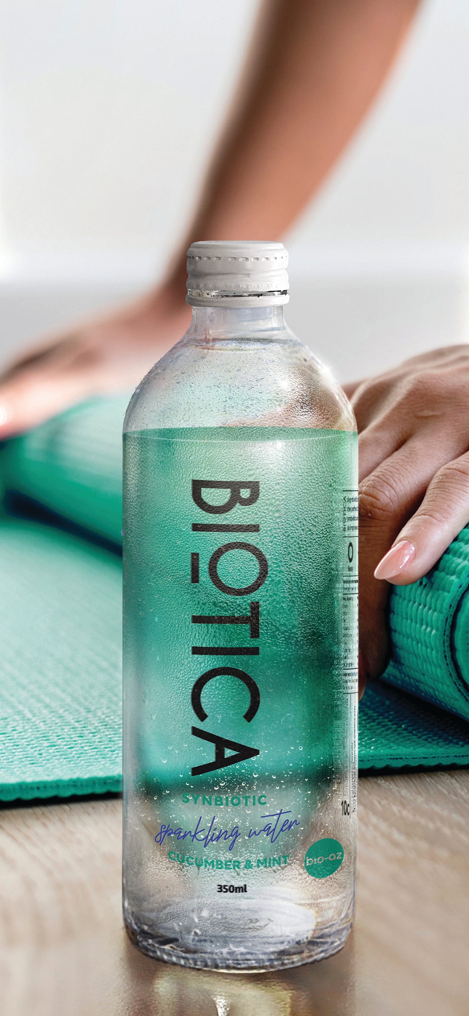 BIOTICA WATER - PROBIOTIC SPARKLING WATER - CUCUMBER MINT - GLASS BOTTLE 350ml (CTN 12)