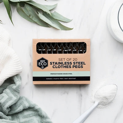 EVER ECO STAINLESS STEEL CLOTHES PEGS PACK 20