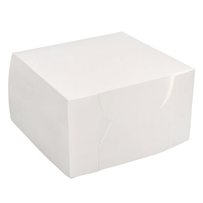 CAKE BOX 10x10x6in - 50 PACK - WHITE