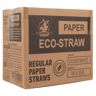ECO-STRAW - REGULAR - PAPER STRAW - 3 PLY - BLACK STRIPE