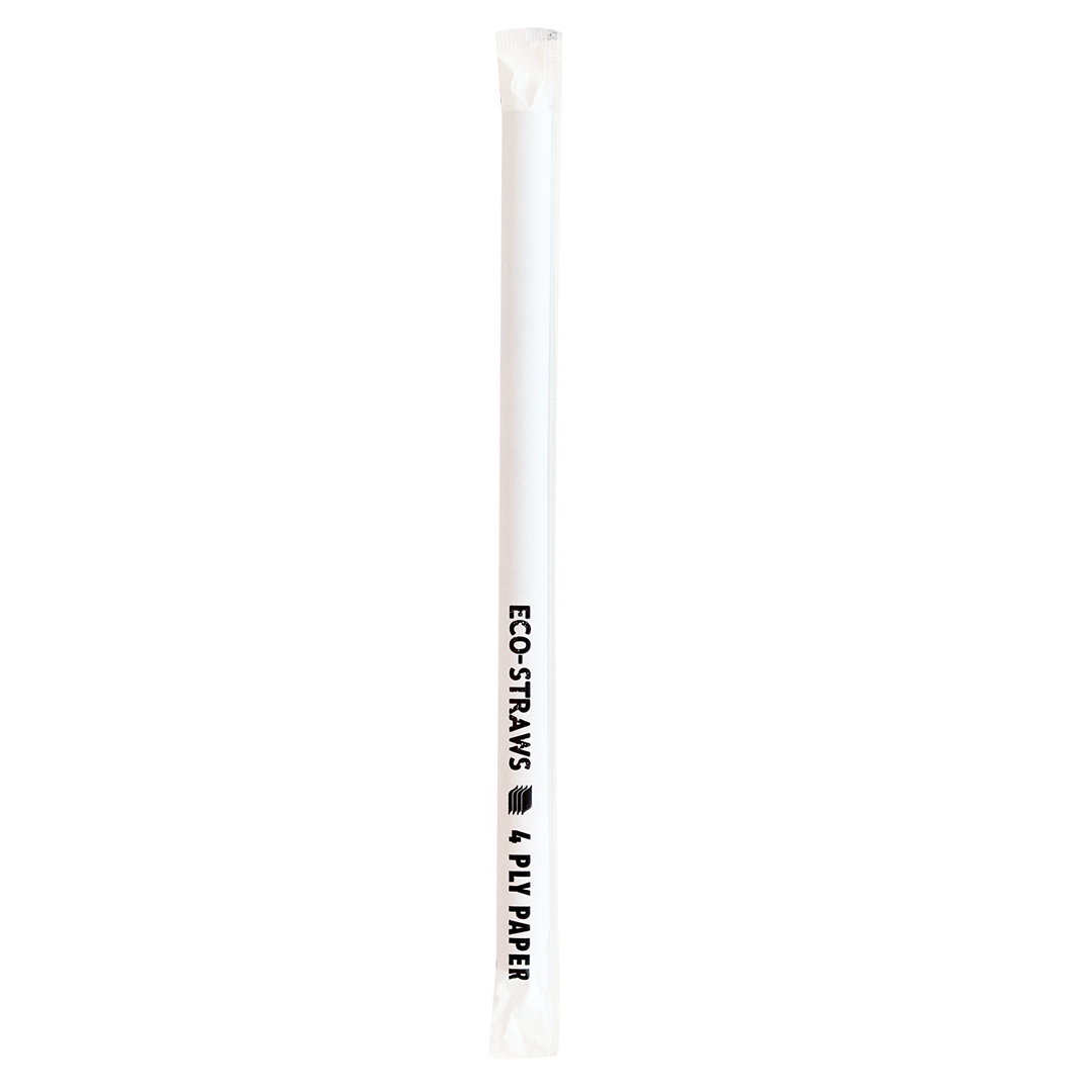 ECO-STRAW - 4 PLY JUMBO - PAPER STRAW - WRAPPED - WHITE